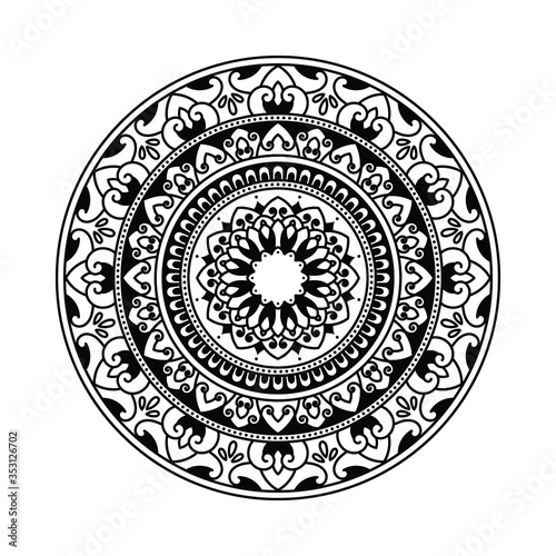 Floral Ornament Mandala Yoga Vector