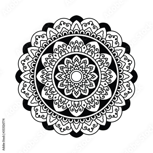 Floral Ornament Mandala Yoga Vector