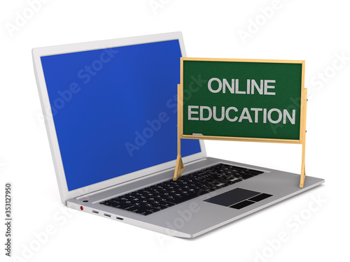 online education on white b...