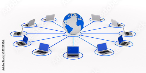 Global network on white bac...