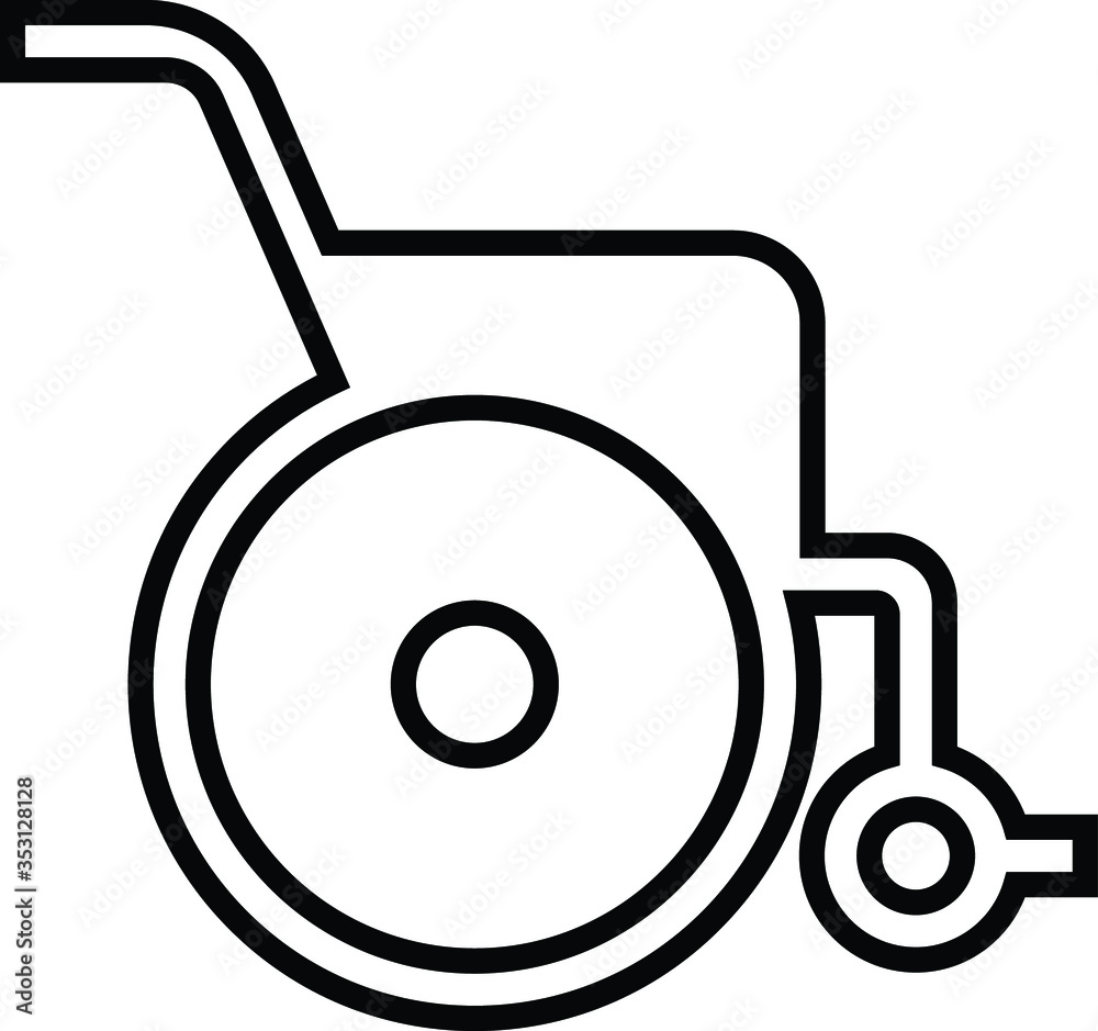wheelchair icon outline isolated vector illustration wheelchair icon outline isolated vector illustration