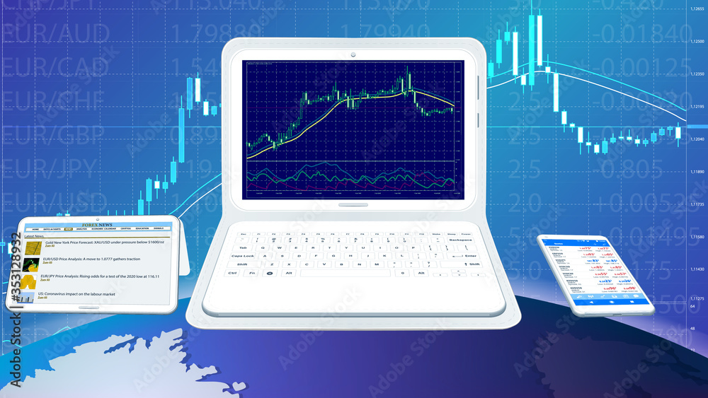 Forex trading via tablet.Smart investment technology for managing a global financial investment protection system.