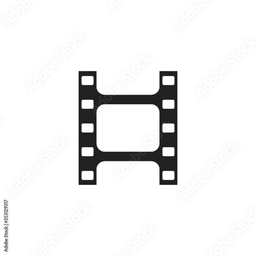 Retro film, design for any purposes. Black vector flat icon.