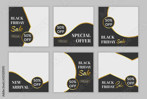 Editable template post for instagram and social media ad. web banner ads for promotion design with gradient color. 