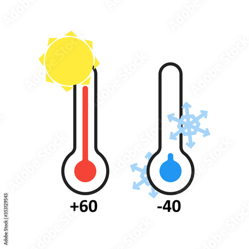 Vector illustration thermometer in flat. Temperature check concept.
