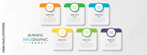 Business infographic element with options, steps, number vector template design