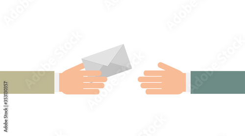 Letter delivery, great design for any purposes. Vector cartoon illustration in flat.