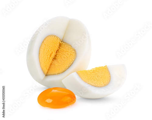 boiled egg and fresh  isolated on white background