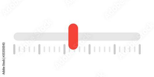 Horizontal indicator ruler bar icon. Scale meter vector illustration for design.