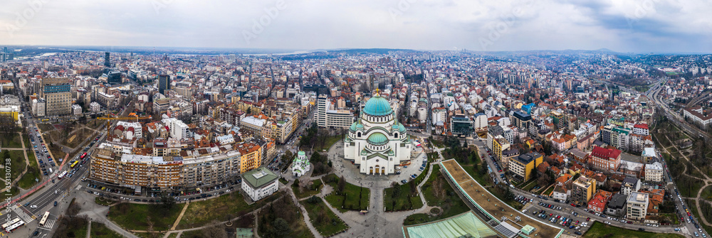 Wide panorama of Belgrad from the Sky