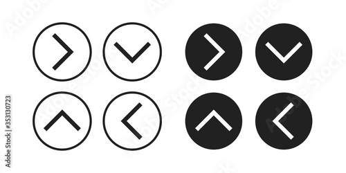 Flat icon design arrow button. Vector next set concept.