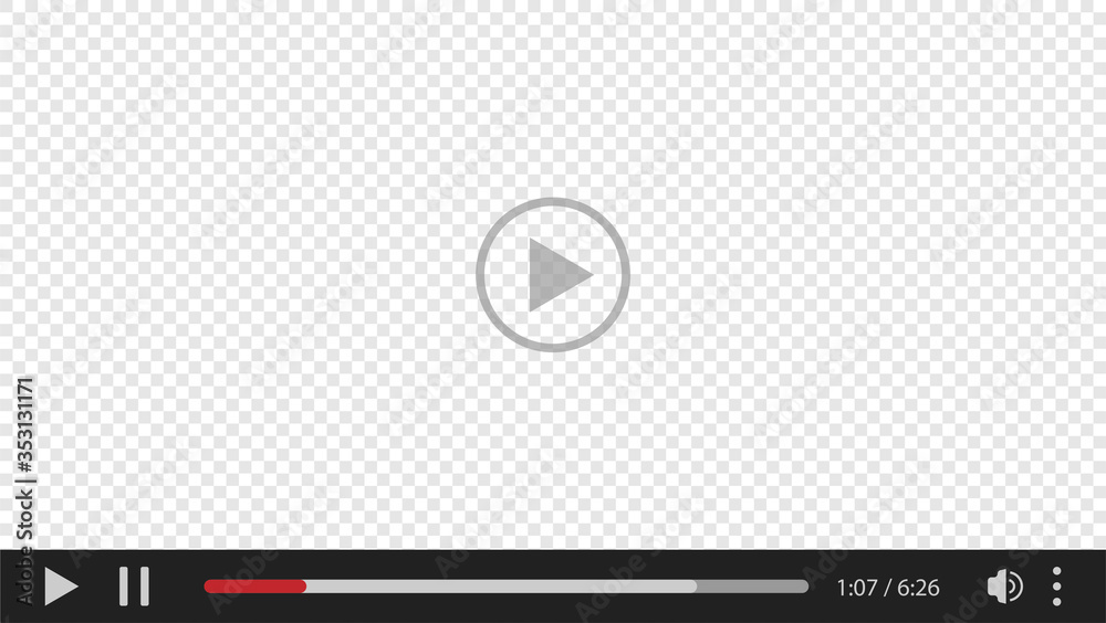 Web window player screen mockup. Vector interface template illustration. Web window player screen mockup. Vector interface template illustration.