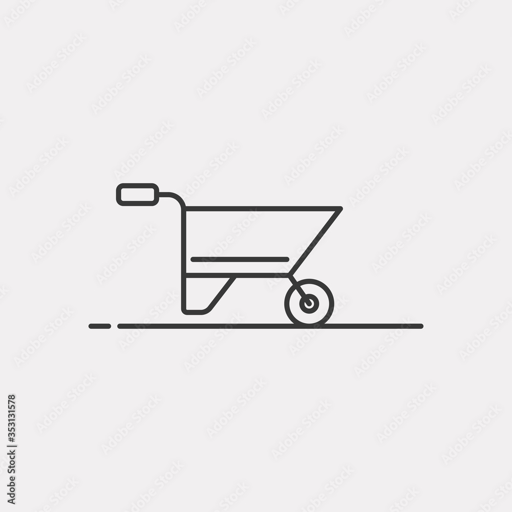 Wheelbarrow icon. Vector Illustration Wheelbarrow icon. Vector Illustration