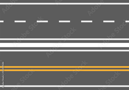 Road higway asphalt concept illustration. Vector graphic path in flat