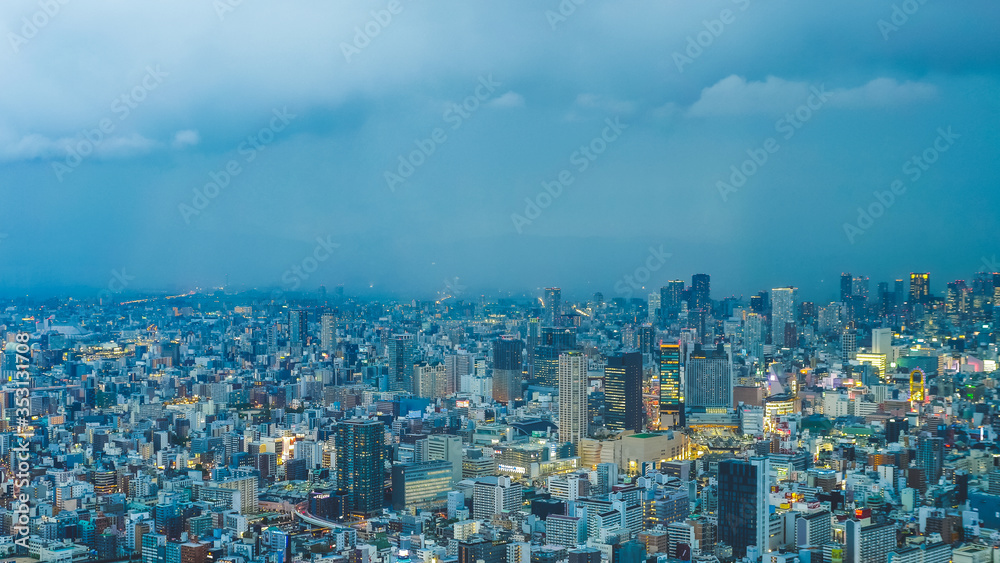 Naklejka premium panorama of the city of Osaka