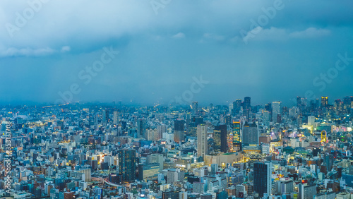 panorama of the city of Osaka