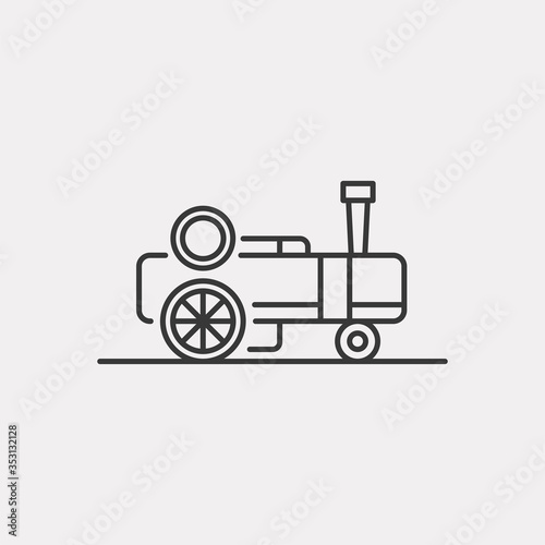 Steam engine icon. Traction engine symbol modern, simple, vector, icon for website design, mobile app, ui. Vector Illustration