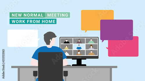 Man meeting video conference