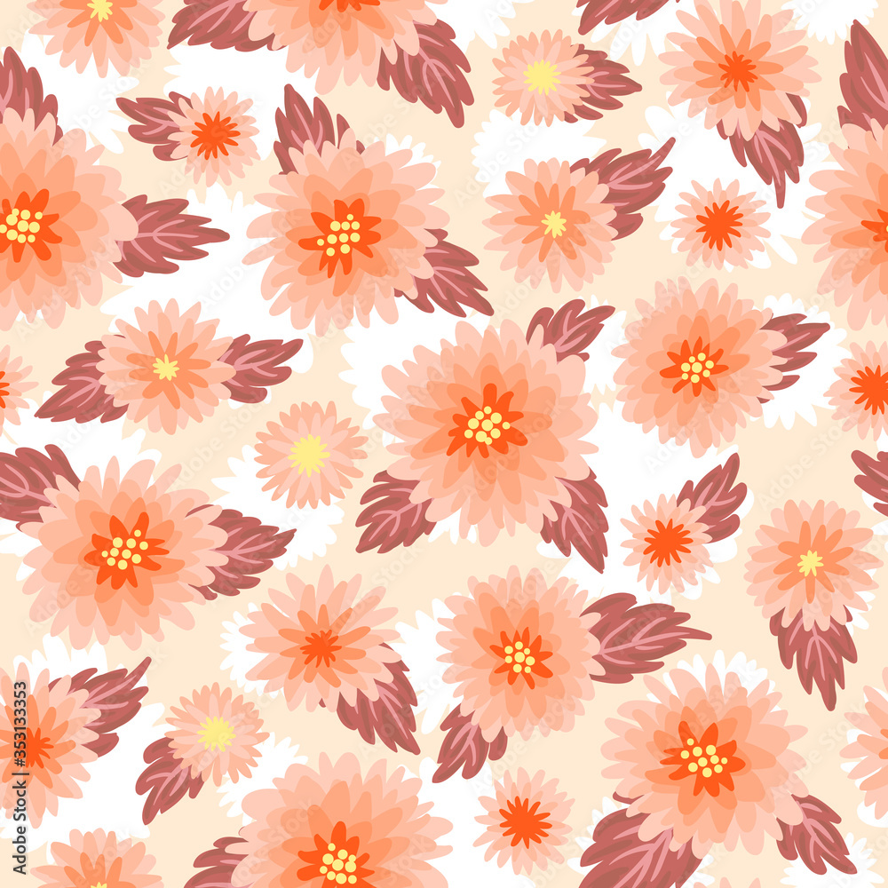 Seamless pattern with decorative floral background vector illustration
