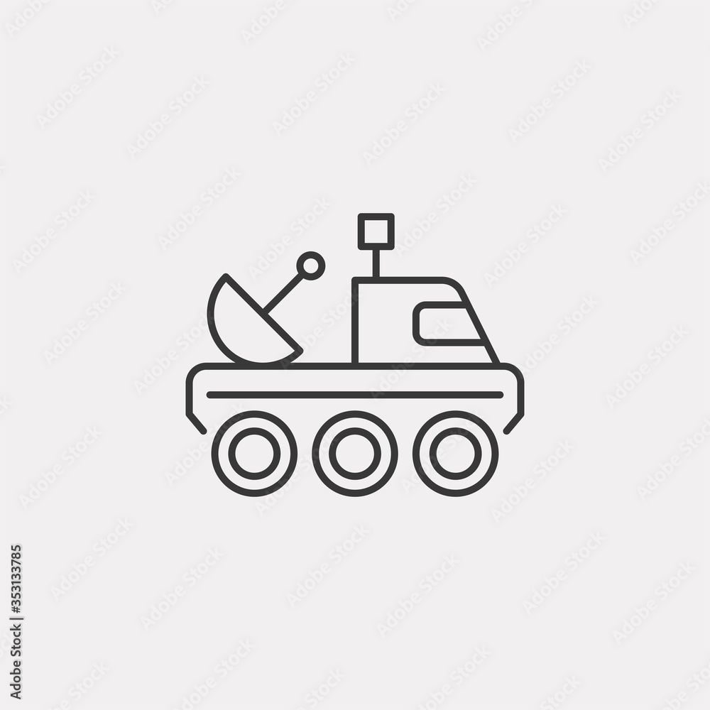 Space rover icon. Moon rover symbol modern, simple, vector, icon for website design, mobile app, ui. Vector Illustration