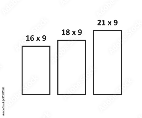 Flat web template 16 9, 18 9, 21 9  for your design. Smartphone ratio.