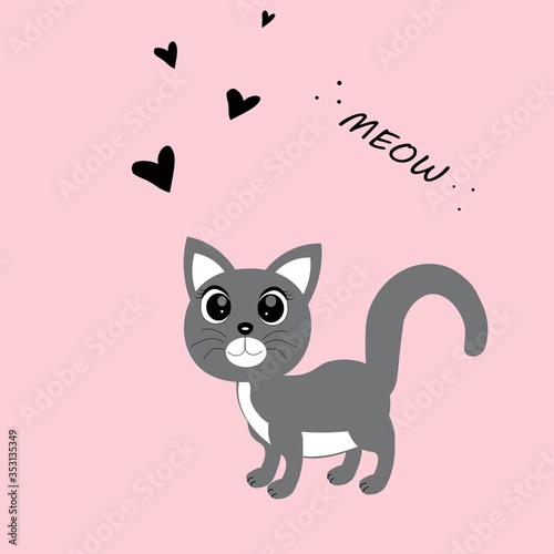 cute cat cartoon illustration, character vector
