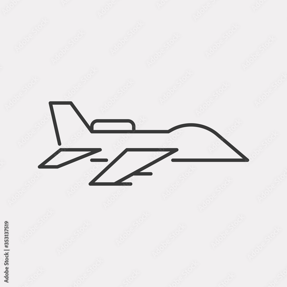 Military plane icon. Air force symbol modern, simple, vector, icon for website design, mobile app, ui. Vector Illustration