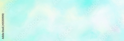 vintage painted art grunge horizontal header background with light cyan, honeydew and pale turquoise color. can be used as header or banner