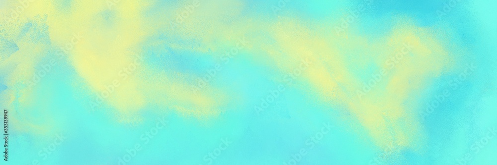 abstract grunge horizontal header with aqua marine, pale golden rod and tea green color. can be used as header or banner