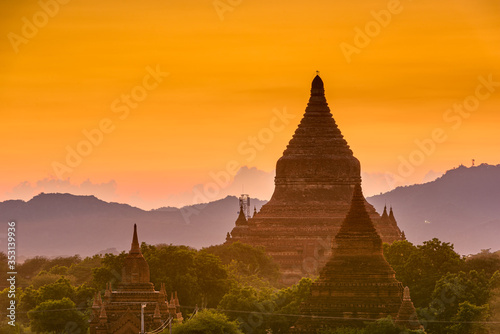 Bagan, Myanmar temples in the Archaeological Zone © SeanPavonePhoto