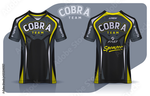 t-shirt e-sport design template, Soccer jersey mockup for football club. uniform front and back view.