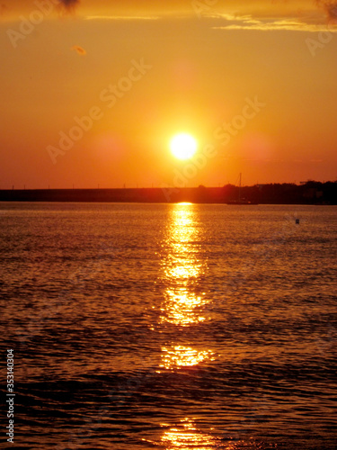 Very beautiful sunset. Sunset over the sea.