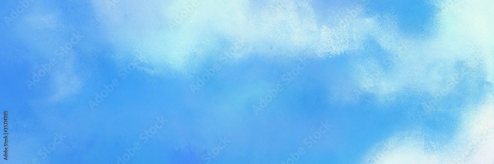 abstract old horizontal background banner with corn flower blue, pale turquoise and light blue color. can be used as header or banner