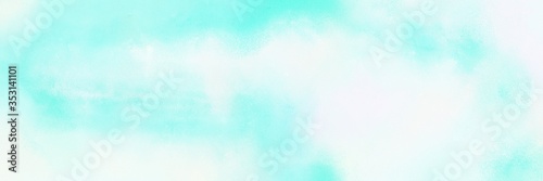 vintage painted art decorative horizontal design background with alice blue, pale turquoise and light cyan color. can be used as header or banner