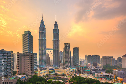 Kuala Lumpur, Malaysia park and skyline