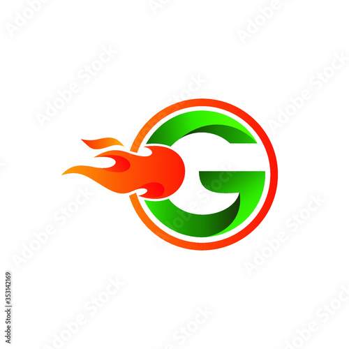 Free Download Letter g with fire logo design - GFXLoad