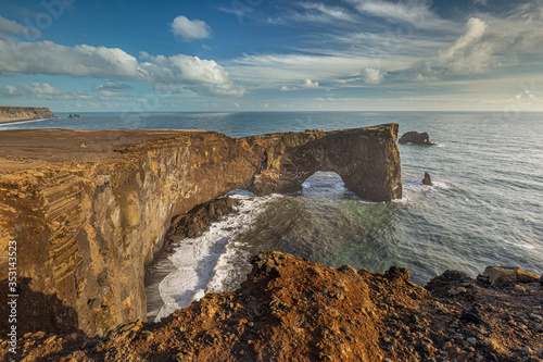 Unique basalt arch on Dyrholaey cape. Nature Reserve, Iceland. photo