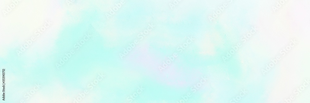 vintage painted art aged horizontal design with light cyan, white smoke and pale turquoise color. can be used as header or banner