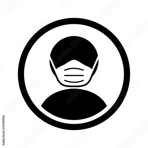 Wear a Face Mask Sign. Vector Image.