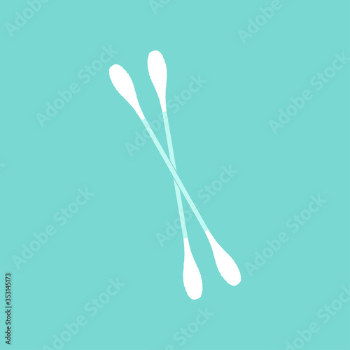 Cotton bud vector. Cotton bud on pastel background.