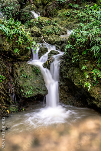 A little tropical waterfall in Okinawa  Japan.