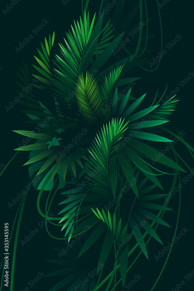 Tropical background with palm leaves Tropical background with palm leaves