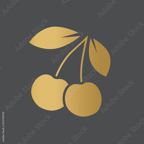 golden cherry fruit icon- vector illustration