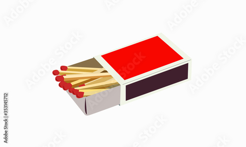 Open paper box with matches