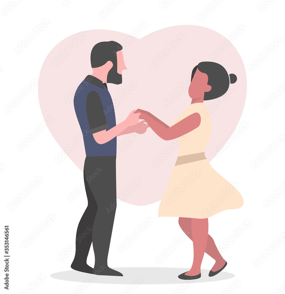 Happy Man and Woman Doing Promise vector