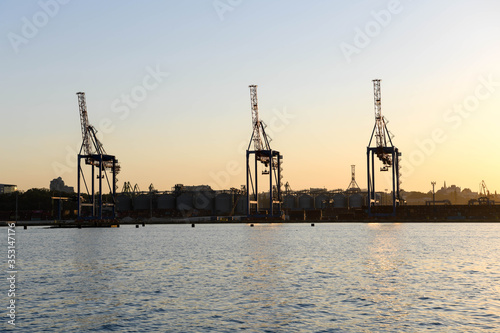 Unloading crane at the port of Odessa.