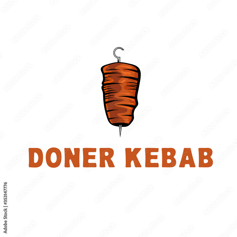 Poster template icon logo for doner kebab -vector illustration – Wall ...