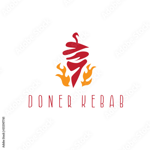 template icon logo for doner kebab -vector illustration