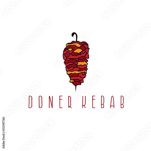 template icon logo for doner kebab -vector illustration