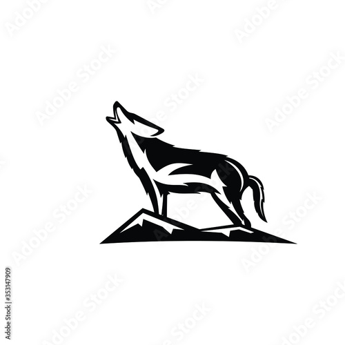 Coyote logo vector design. Awesome a coyote logo. A coyote logotype.